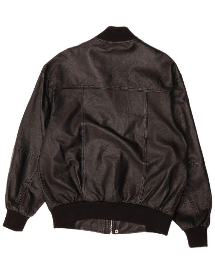 Vintage muška bomber kožna jakna UK 38 srednje crna koža