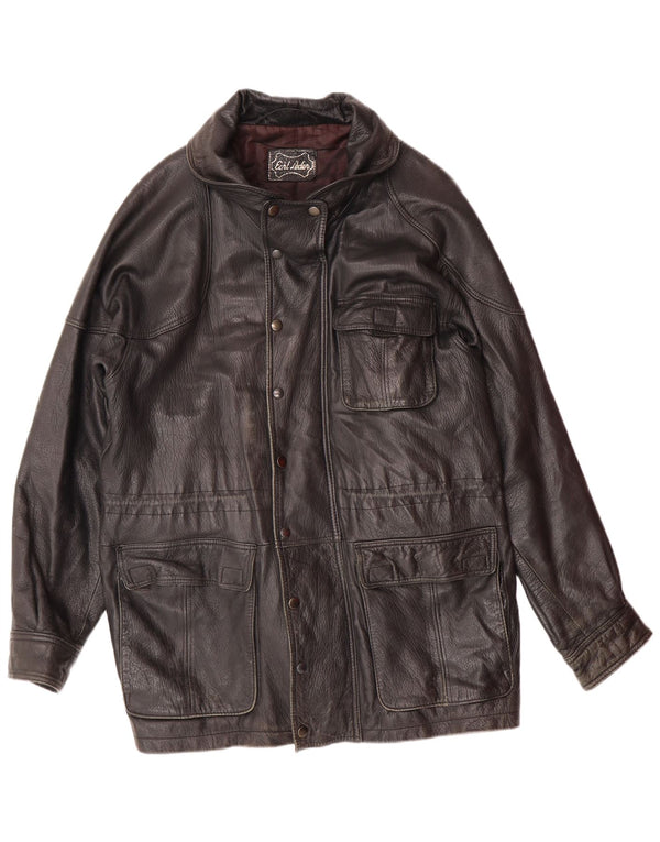 VINTAGE muška kožna jakna UK 40 velika crna koža