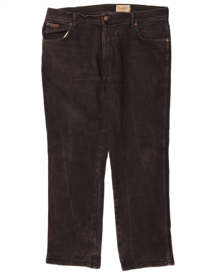 Wrangler Muške Texas Straight Jeans W38 L30 Crni pamuk
