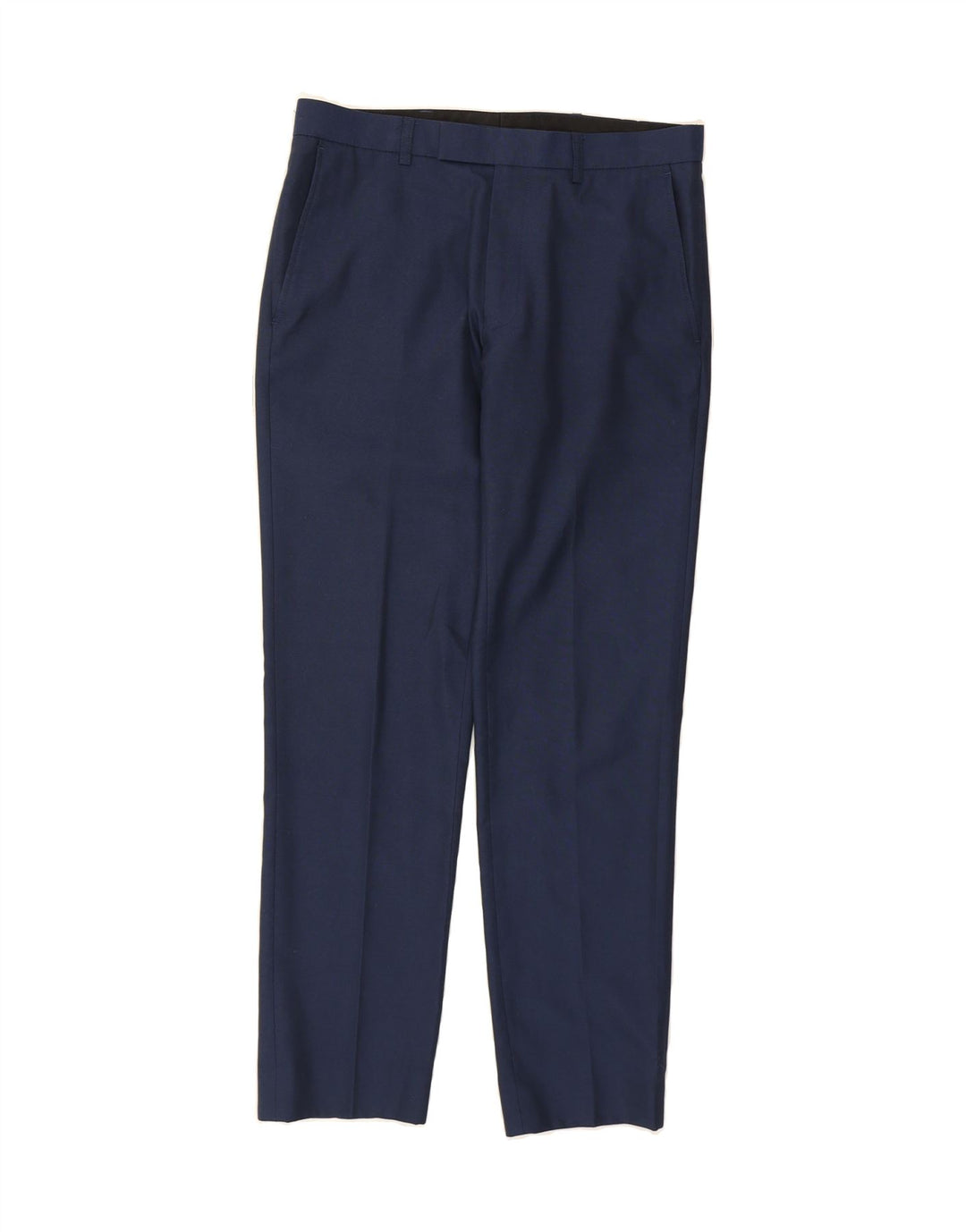 MARKS & SPENCER Mens Modern Slim Suit Trousers W30 L29 Navy Blue Polyester Vintage Marks & Spencer and Second-Hand Marks & Spencer from Messina Hembry 
