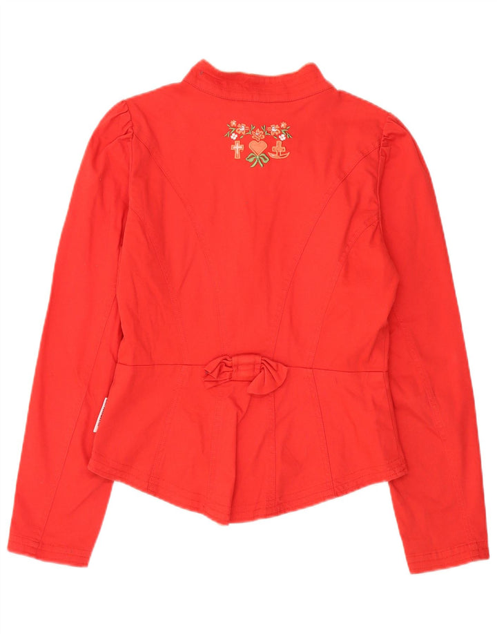 Vintage ženski sako sa 6 gumba UK 12 Srednje crveni pamuk