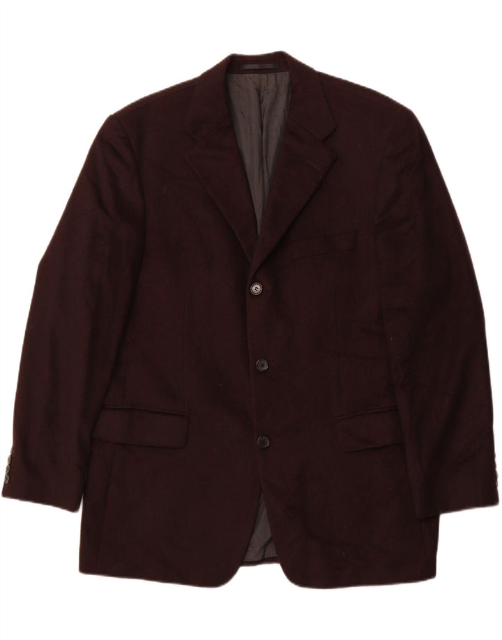 HUGO BOSS Muška jakna sa 3 gumba UK 40 Large Burgundy Djevičanska vuna