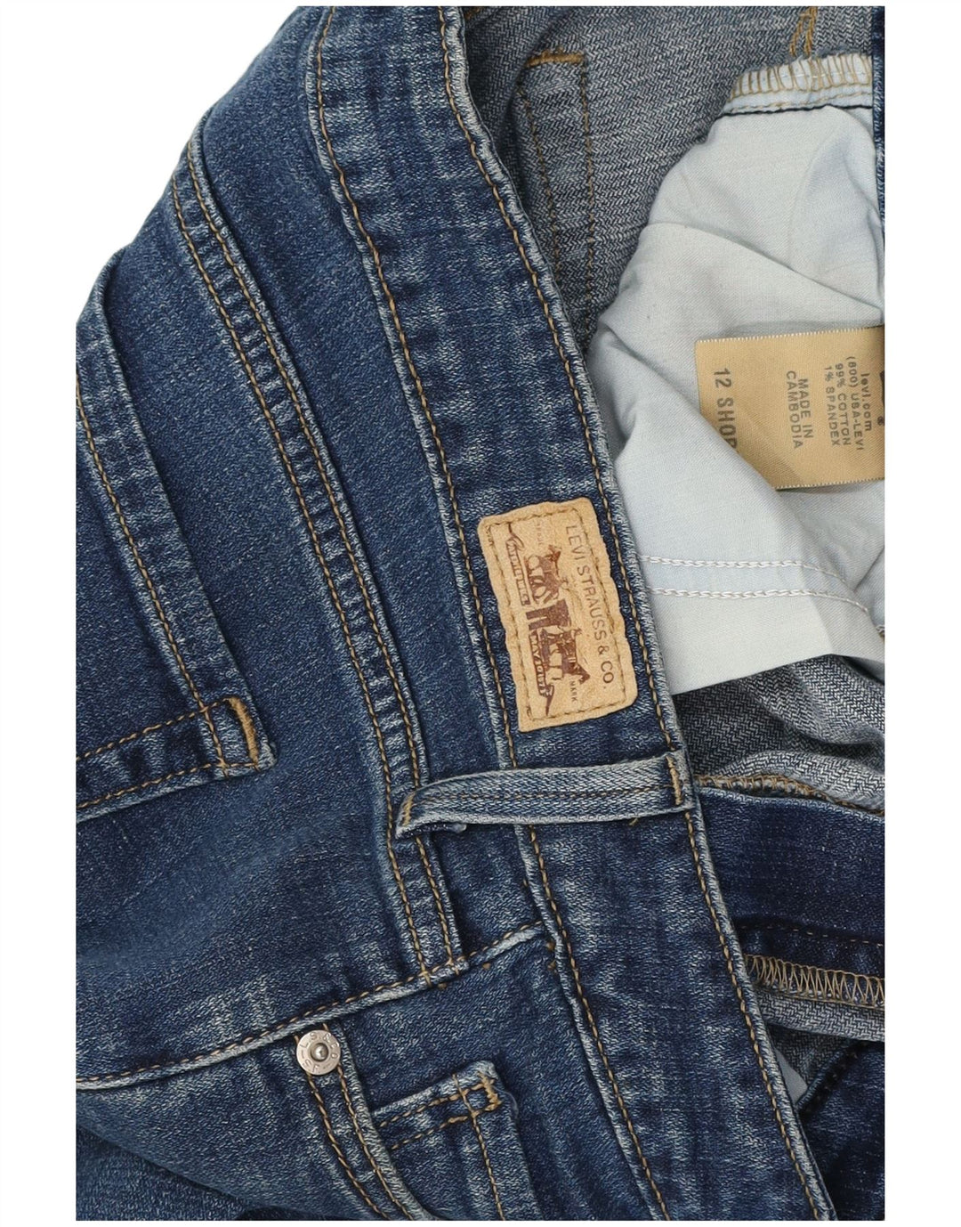 LEVI'S Ženske 545 traperice niske čizme US 12 Large W34 L28 Plavi pamuk