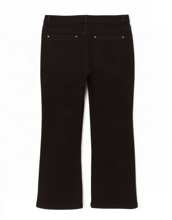 M&Co Ženske Petite Bootcut Jeans UK 14 Large W30 L28 Crni pamuk