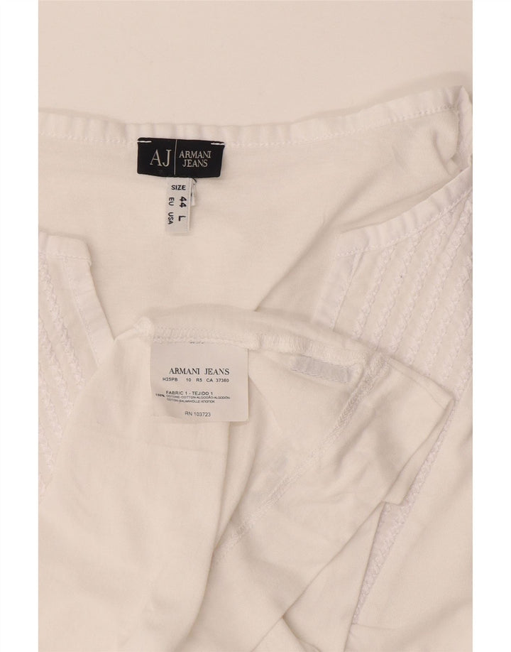 Armani Jeans Ženski gornji dio bluze UK 16 Veliki bijeli pamuk