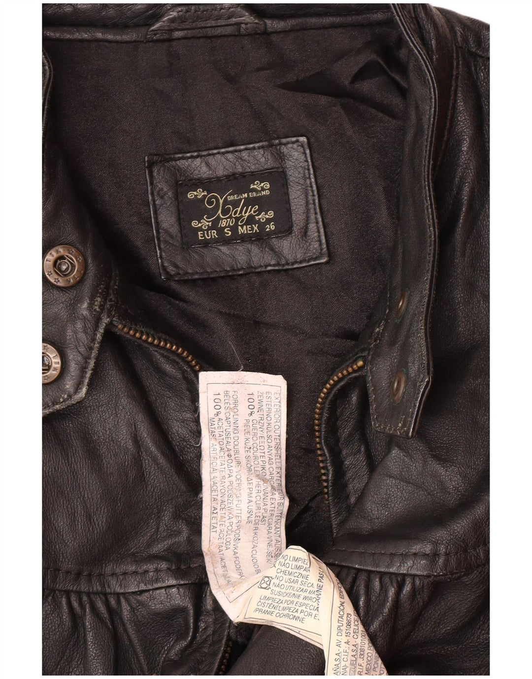 XDYE ženska kožna jakna UK 10 Mala crna kožna biciklistička jakna