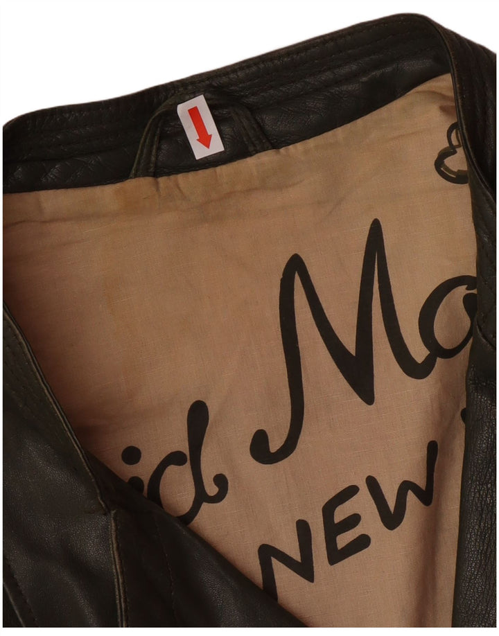 DAVID MOORE Ženska kratka biciklistička jakna UK 16 velika zelena koža u blokovima boja