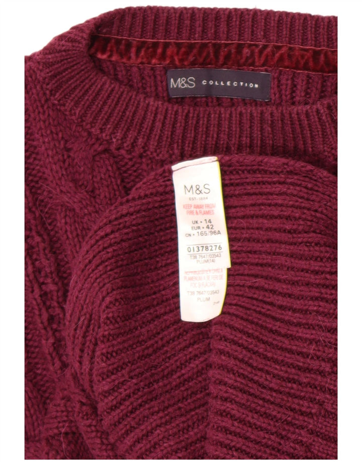 Marks & Spencer ženski džemper s okruglim izrezom UK 14 srednje kestenjaste boje