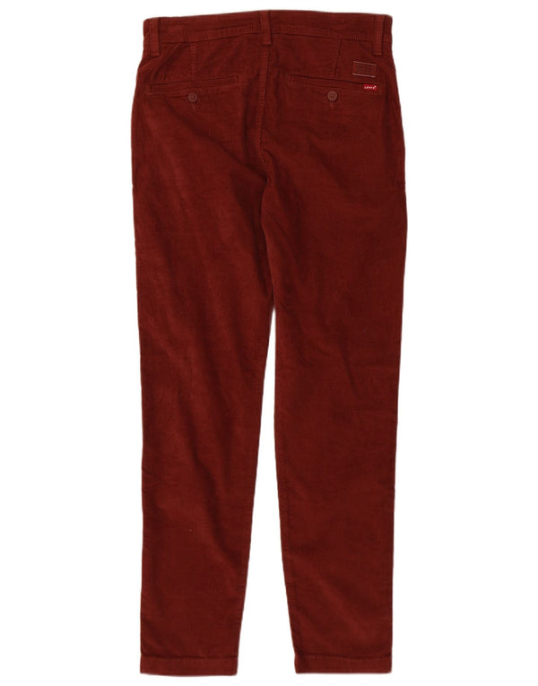Levi's uske muške sužene hlače od samta W30 L32 Bordo pamuk