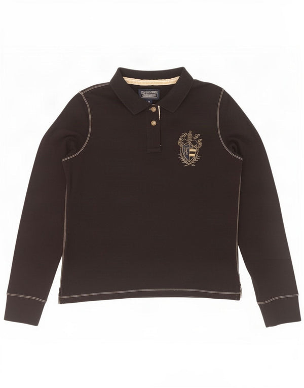Ženska polo majica dugih rukava Ralph Lauren UK 18 XL crni pamuk