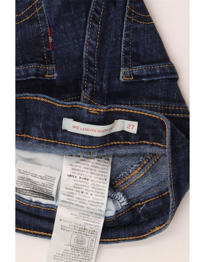 LEVI'S Ženske traper kratke hlače srednjeg rasta W27 male tamnoplavi pamuk