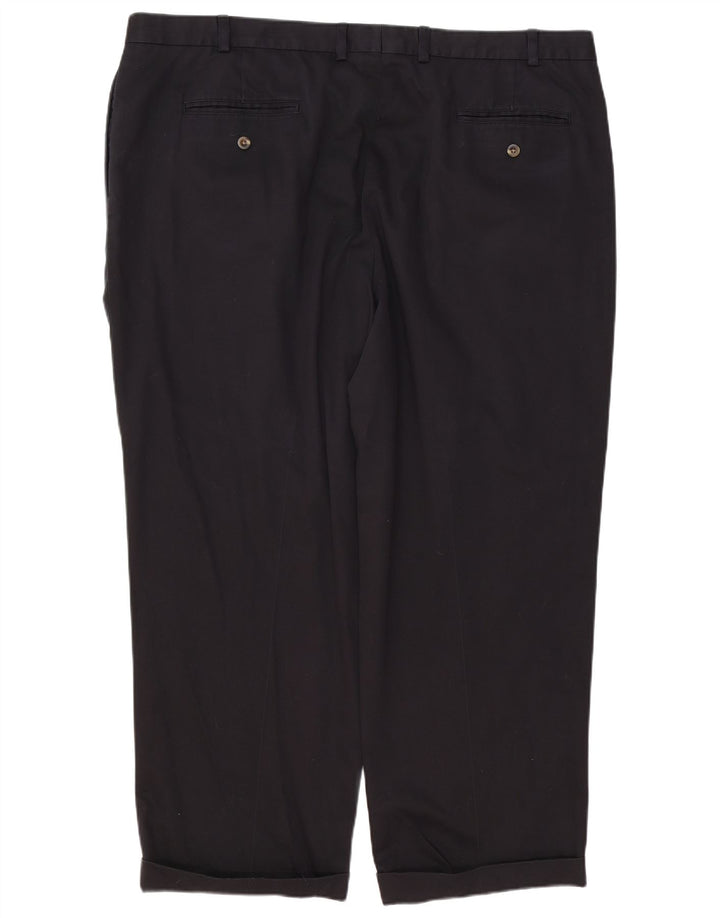 L.L.BEAN Mens Pegged Chino Trousers W46 L29 Navy Blue Cotton