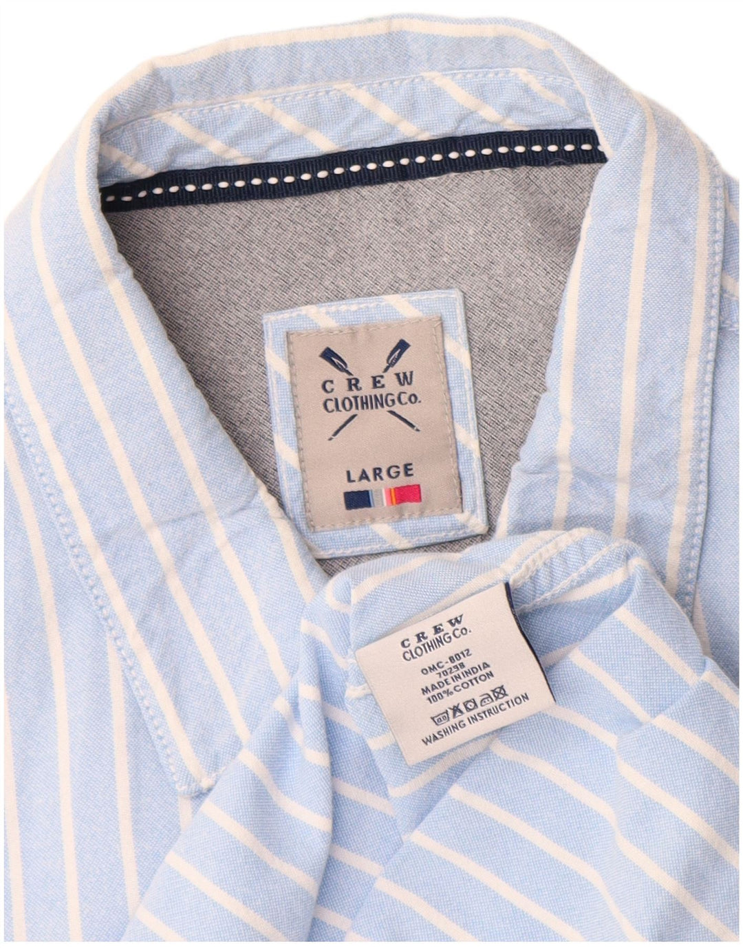 CREW ODJEĆA Muška pamučna košulja s velikim plavim prugama