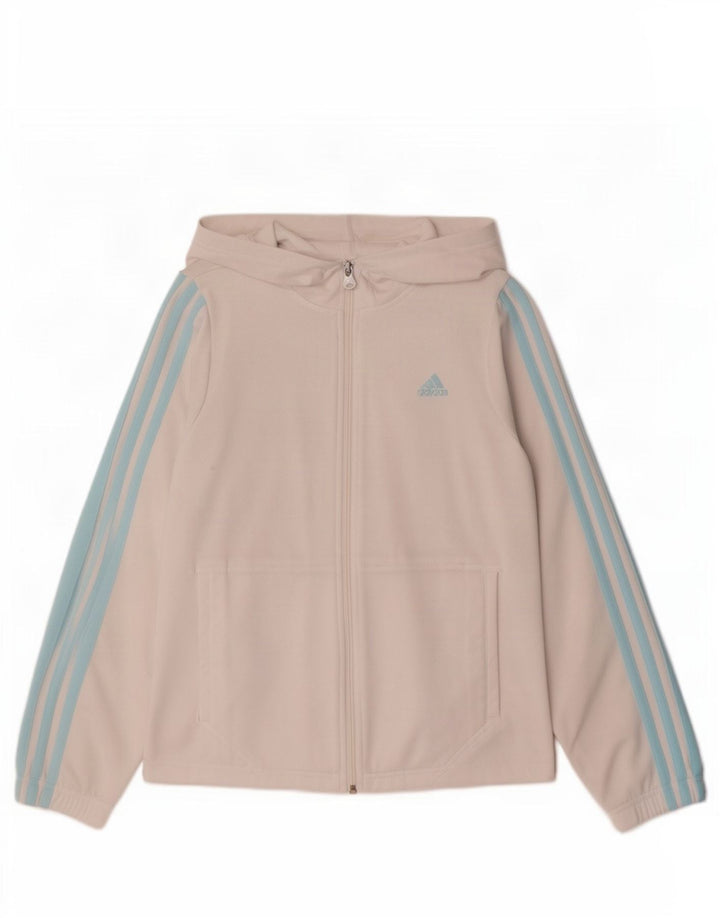 Adidas ženski pulover s kapuljačom s patentnim zatvaračem UK 12 Srednji bijeli poliester