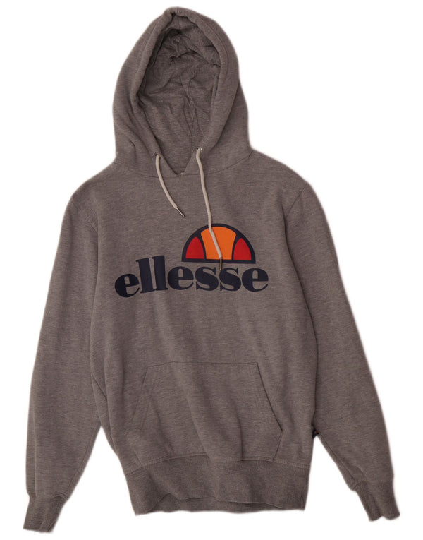 Ellesse muška majica s kapuljačom s kapuljačom s grafičkim motivima malenog sivog pamuka