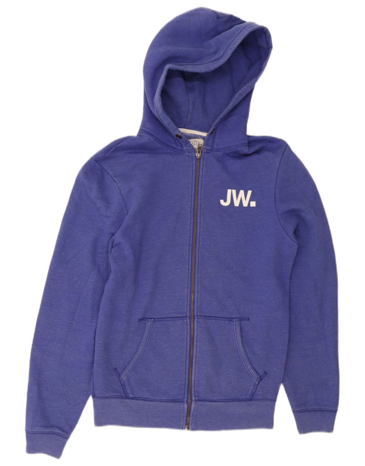 Jack Wills, muški pulover s kapuljačom s patentnim zatvaračem, srednje plavi pamuk