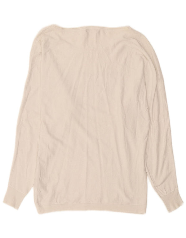 Guess ženski džemper s veznim izrezom UK 16 Velika bijela viskoza