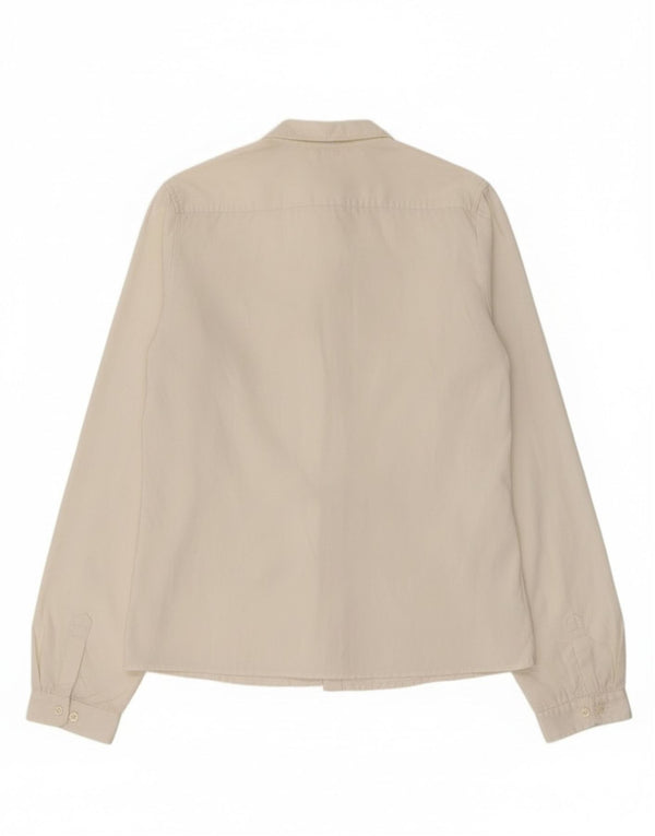 Benetton Girls Ruffle Front Shirt 11-12 Years 2XL White Cotton