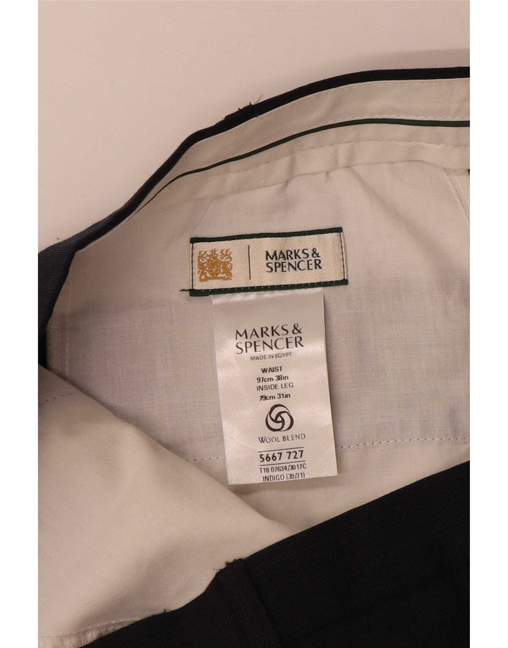 Marks & Spencer muške hlače ravnog odijela W38 L31 tamnoplavi poliester