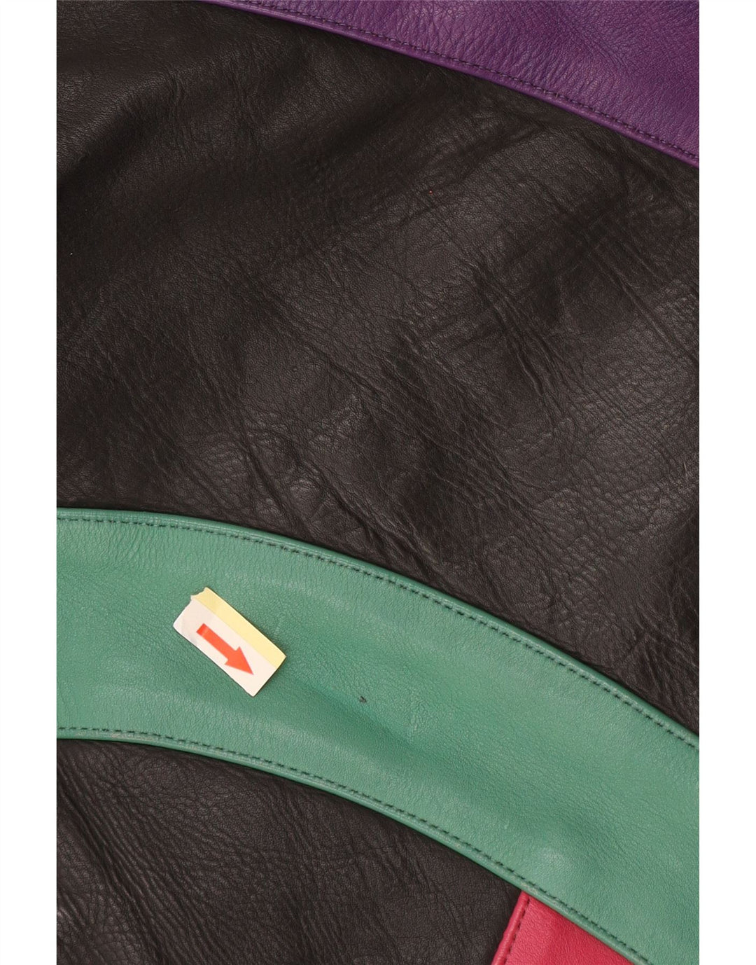 ROLEFF ženska jakna UK 14 Velika crna motociklistička koža u blokovima boja