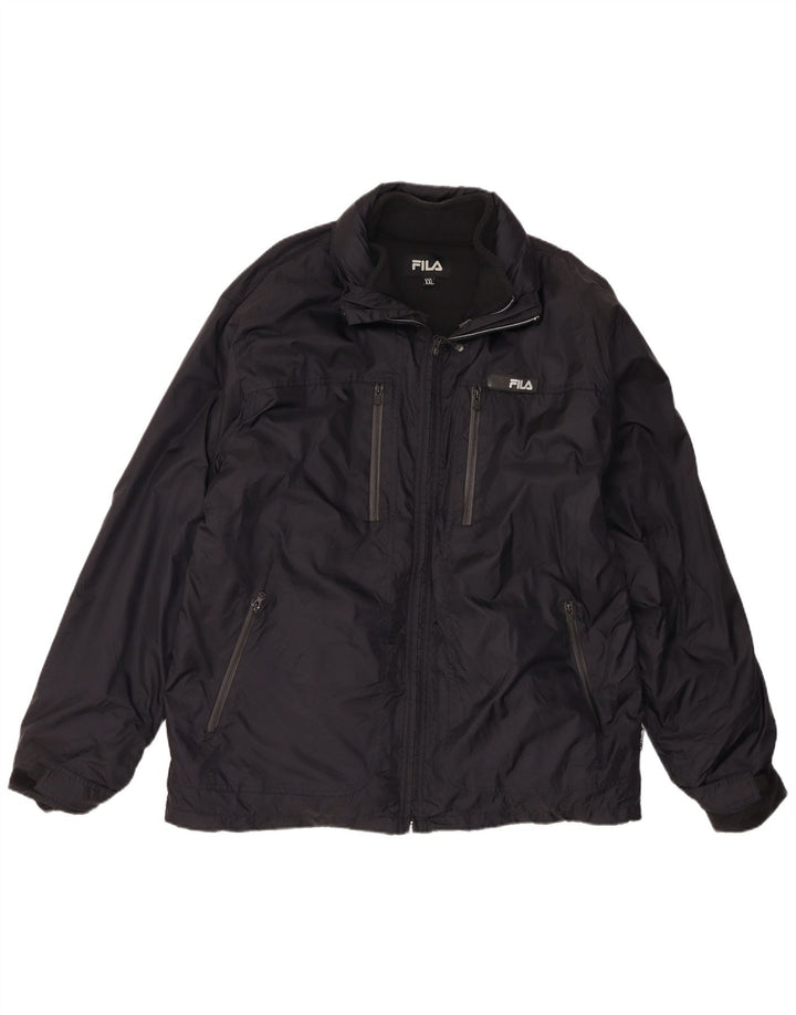 Fila muška vjetrovka s kapuljačom UK 44 2XL crni poliester
