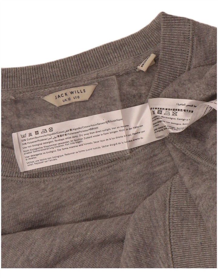 Jack Wills Ženska majica s kratkim rukavima, UK 12, srednje sivi flekasti pamuk