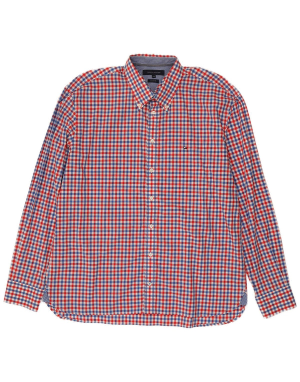 Tommy Hilfiger muška košulja prilagođenog kroja 2XL crveni pamuk od ginghama