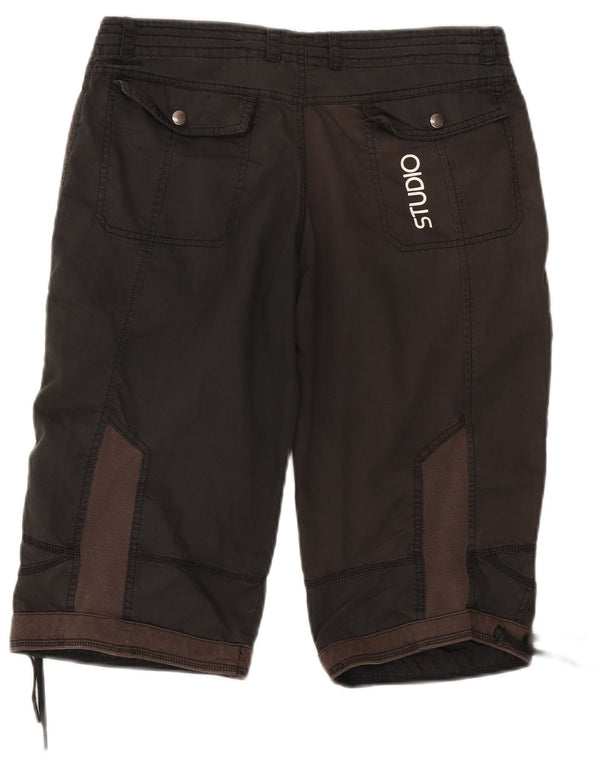 Nike ženske grafičke chino kratke hlače UK 12 Srednje W30 Crna Colorblock Pamuk