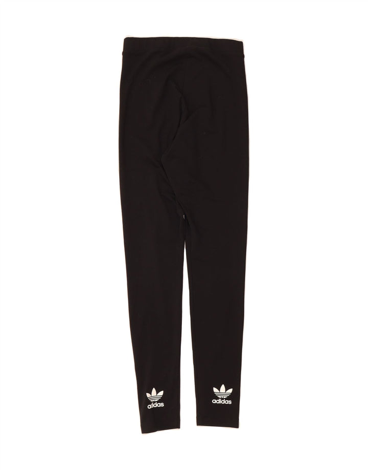 ADIDAS Womens Graphic Leggings UK 10 Small  Black Polyester Vintage Adidas and Second-Hand Adidas from Messina Hembry 