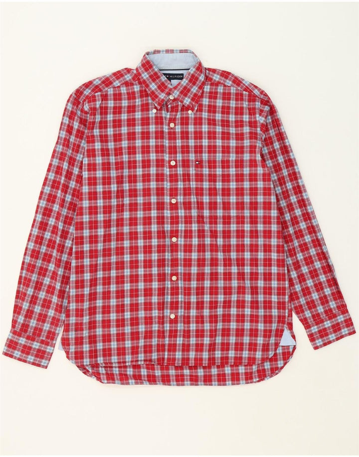 TOMMY HILFIGER Mens Shirt Small Red Check Cotton Vintage Tommy Hilfiger and Second-Hand Tommy Hilfiger from Messina Hembry 
