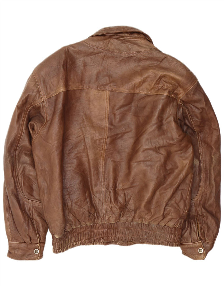Vintage muška bomber kožna jakna UK 40 velika smeđa koža