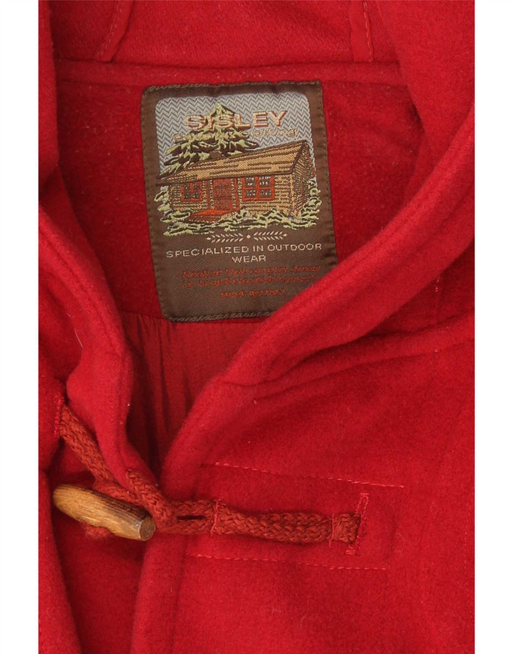 Sisley ženski veliki duffle kaput s kapuljačom UK 16 velika crvena vuna