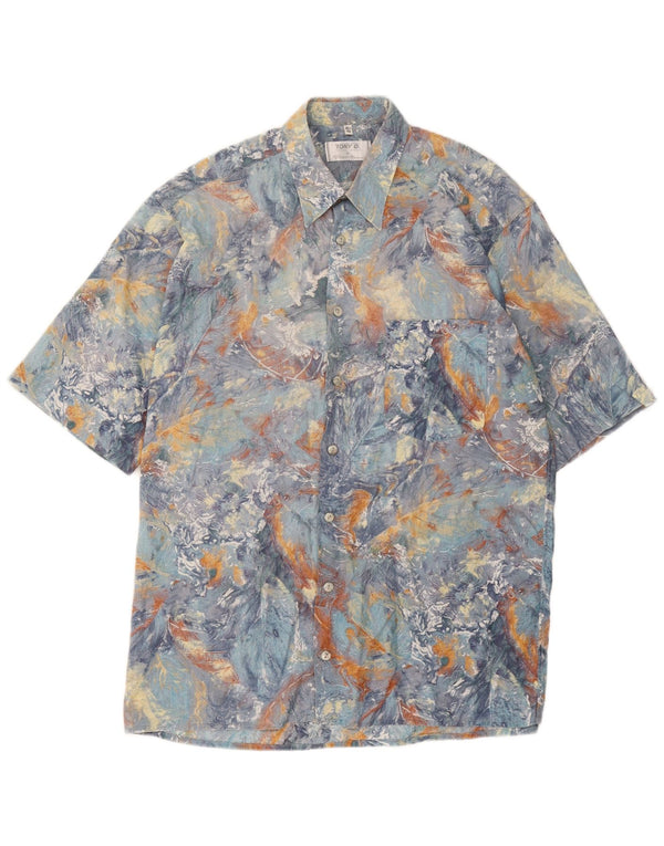 Peter Hahn muška košulja kratkih rukava veličina 16 1/2 42 Large Blue Tie Dye