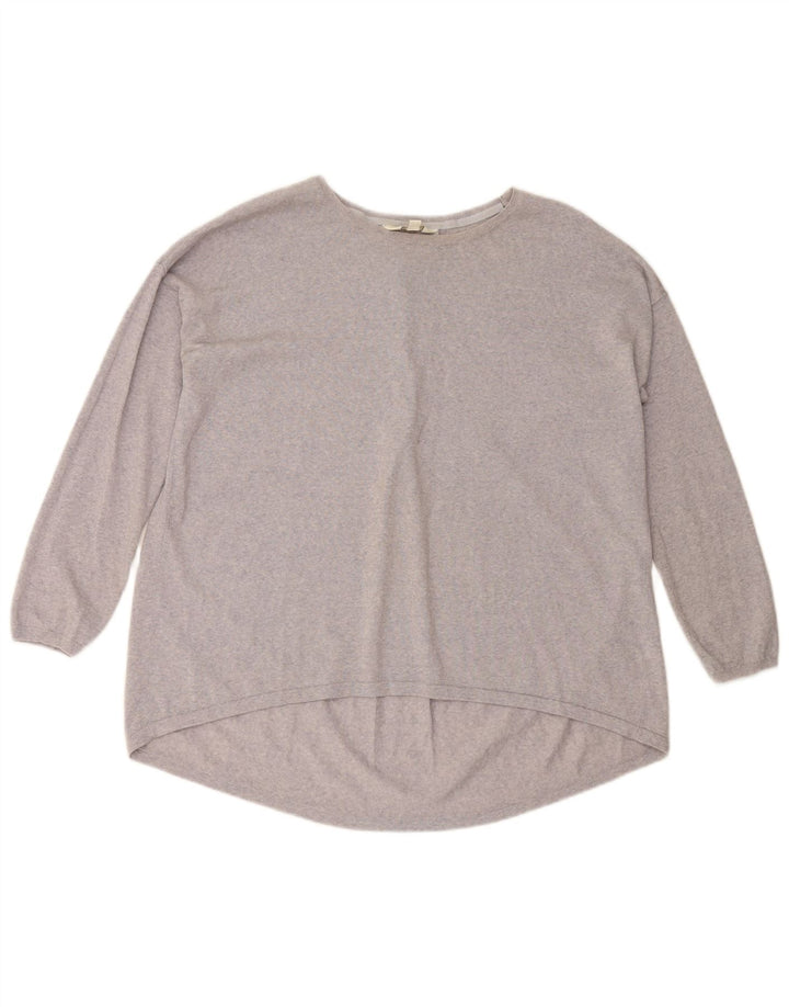 MONSOON ženski džemper slobodnog kroja s veznim izrezom UK 14 Srednje ljubičasta vunena