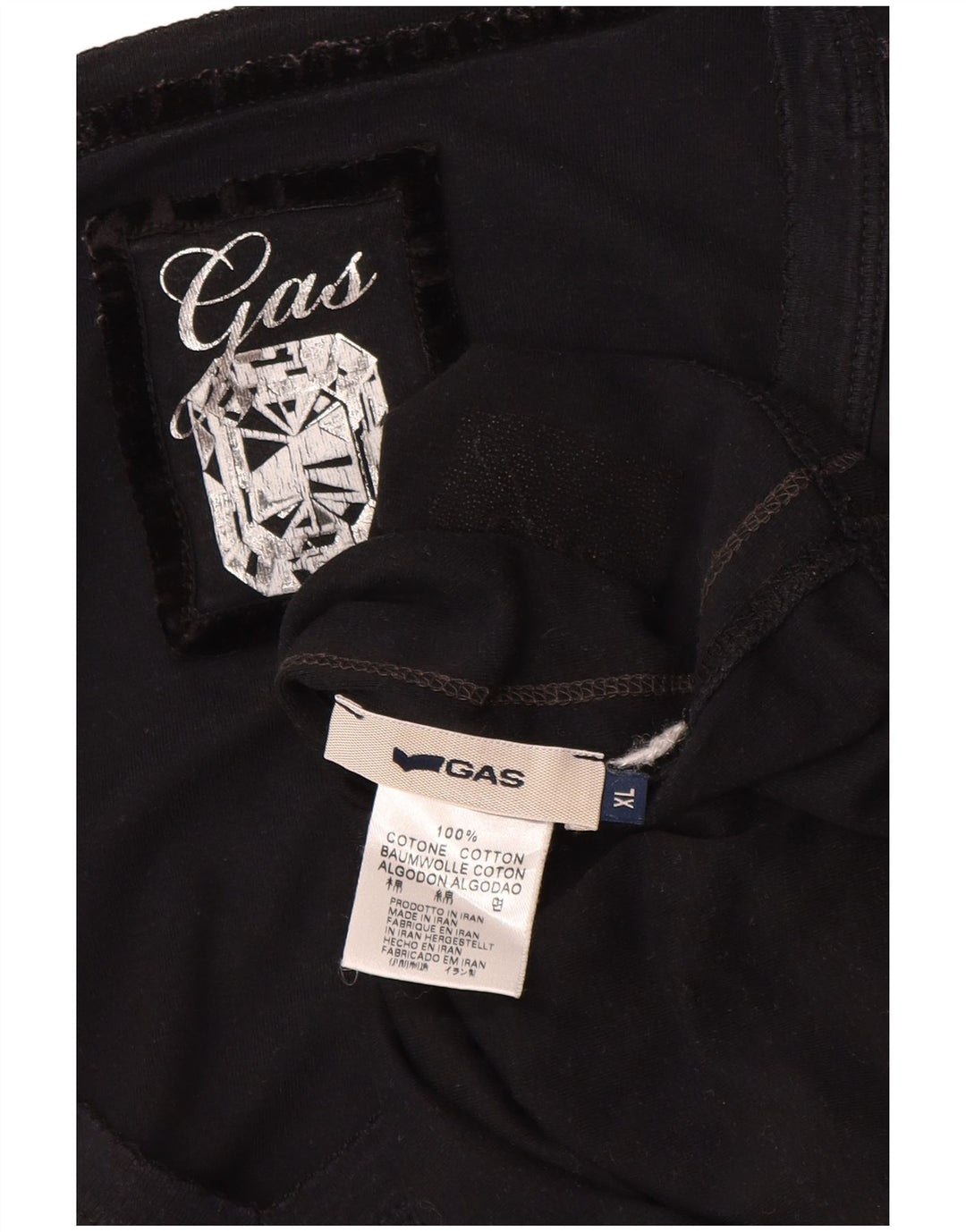 GAS Ženska majica dugih rukava UK 18 XL crni pamuk