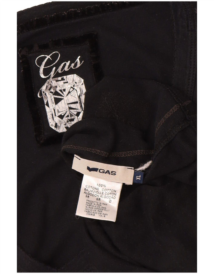 GAS Ženska majica dugih rukava UK 18 XL crni pamuk