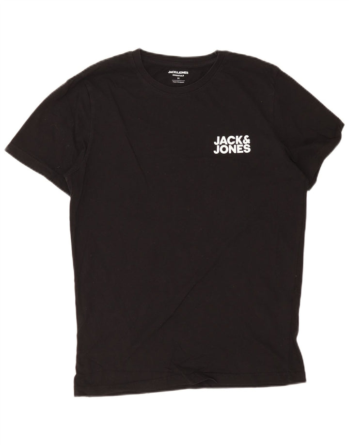 Jack & Jones muška majica kratkih rukava srednji crni pamuk