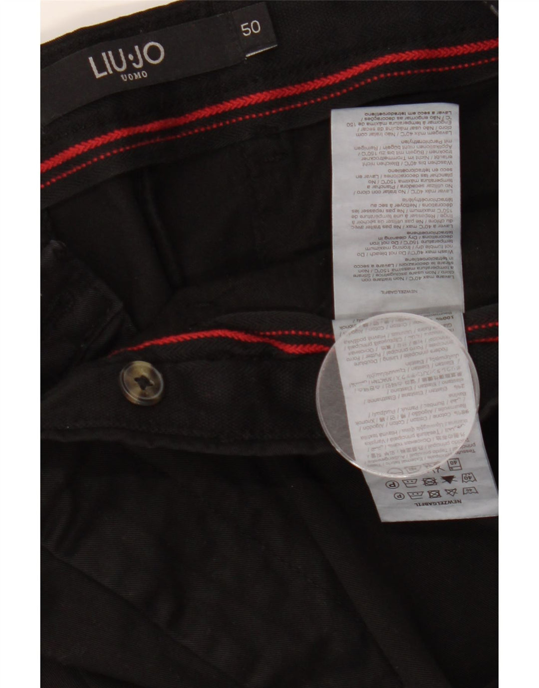 LIU JO Muške Uomo uske chino hlače IT 50 Large W36 L32 crni pamuk