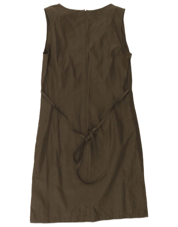 Jones Womens Sleeveless Sheath Dress EU 36 Small Khaki Polyester