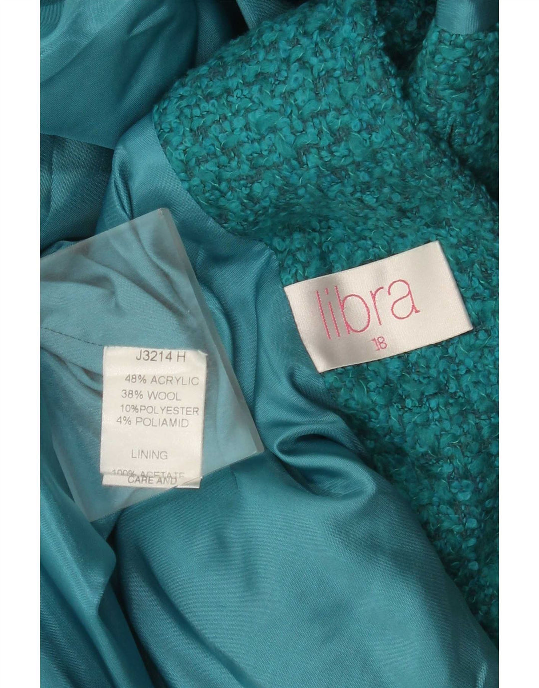 Libra ženski sako sa 3 gumba UK 18 XL tirkizni akril