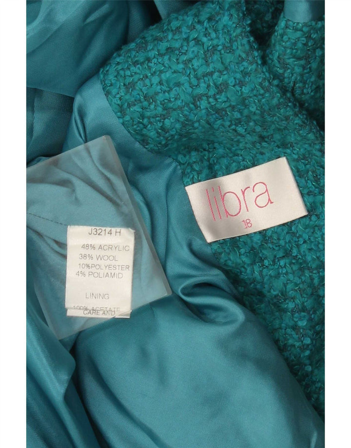 Libra ženski sako sa 3 gumba UK 18 XL tirkizni akril