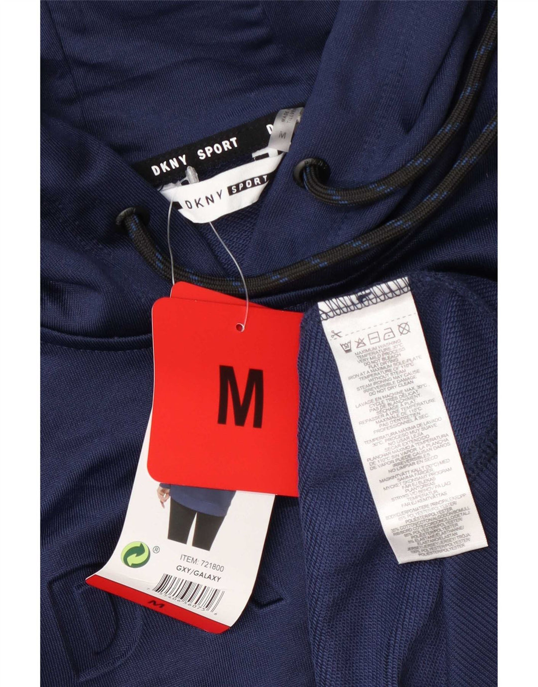 Dkny muška majica s kapuljačom s kapuljačom Srednji mornarsko plavi poliester