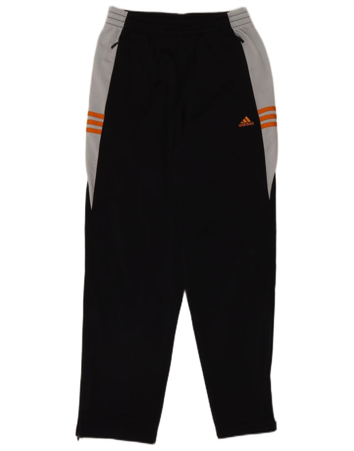ADIDAS Boys Tracksuit Trousers 13-14 Years  Black Colourblock Polyester