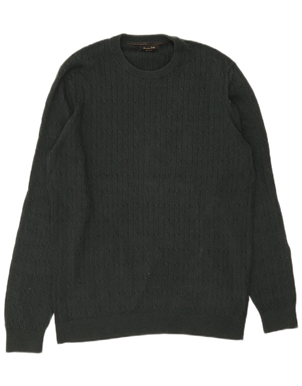 Massimo Dutti muški pulover s okruglim izrezom XL od zelenog pamuka