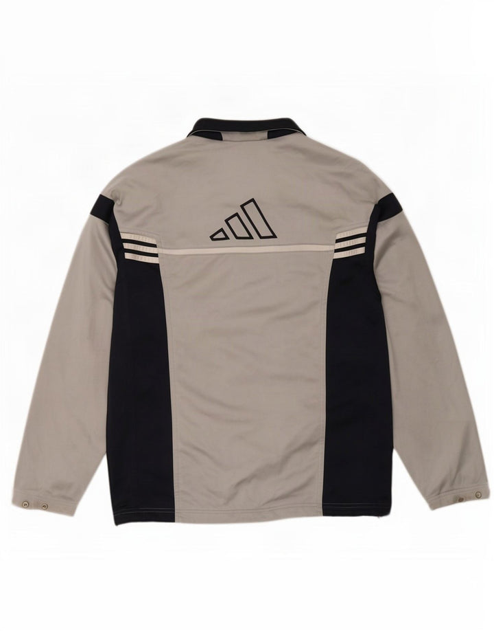Adidas muška trenirka s grafičkim motivima, gornja jakna srednje sive boje, poliester