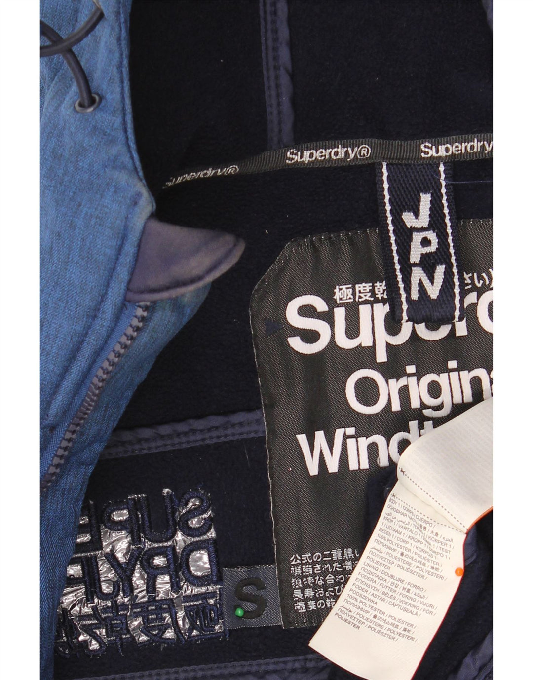 SUPERDRY Muška vjetrovka s kapuljačom UK 36 Mala plava