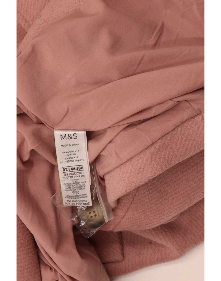 Marks & Spencer ženski kaput s dvostrukim kopčanjem UK 18 XL ružičasti poliester