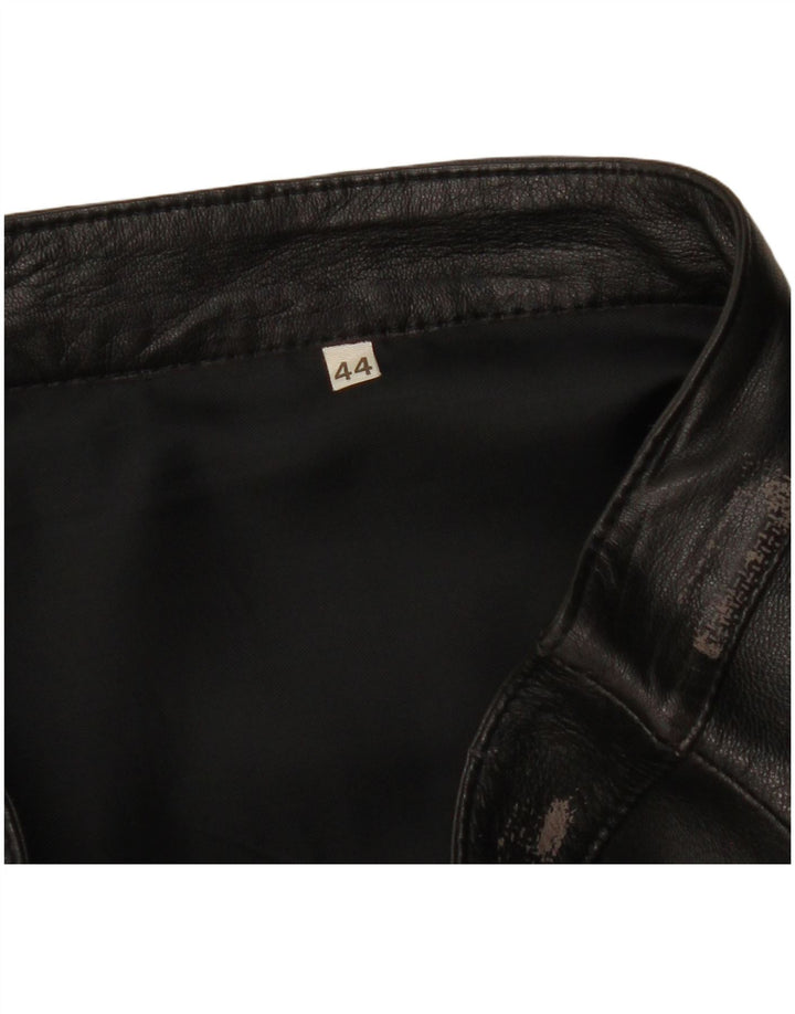 VINTAGE ženska kožna suknja IT 44 srednje W28 crna koža