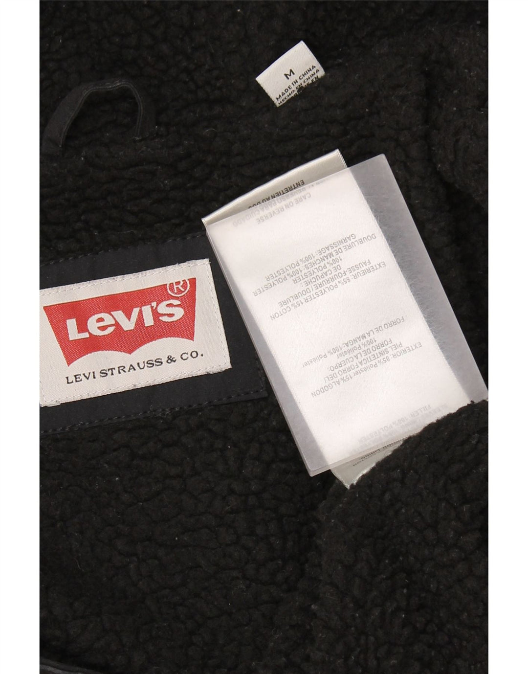 Levi's muška jakna vjetrovka s kapuljačom UK 38 srednji crni poliester