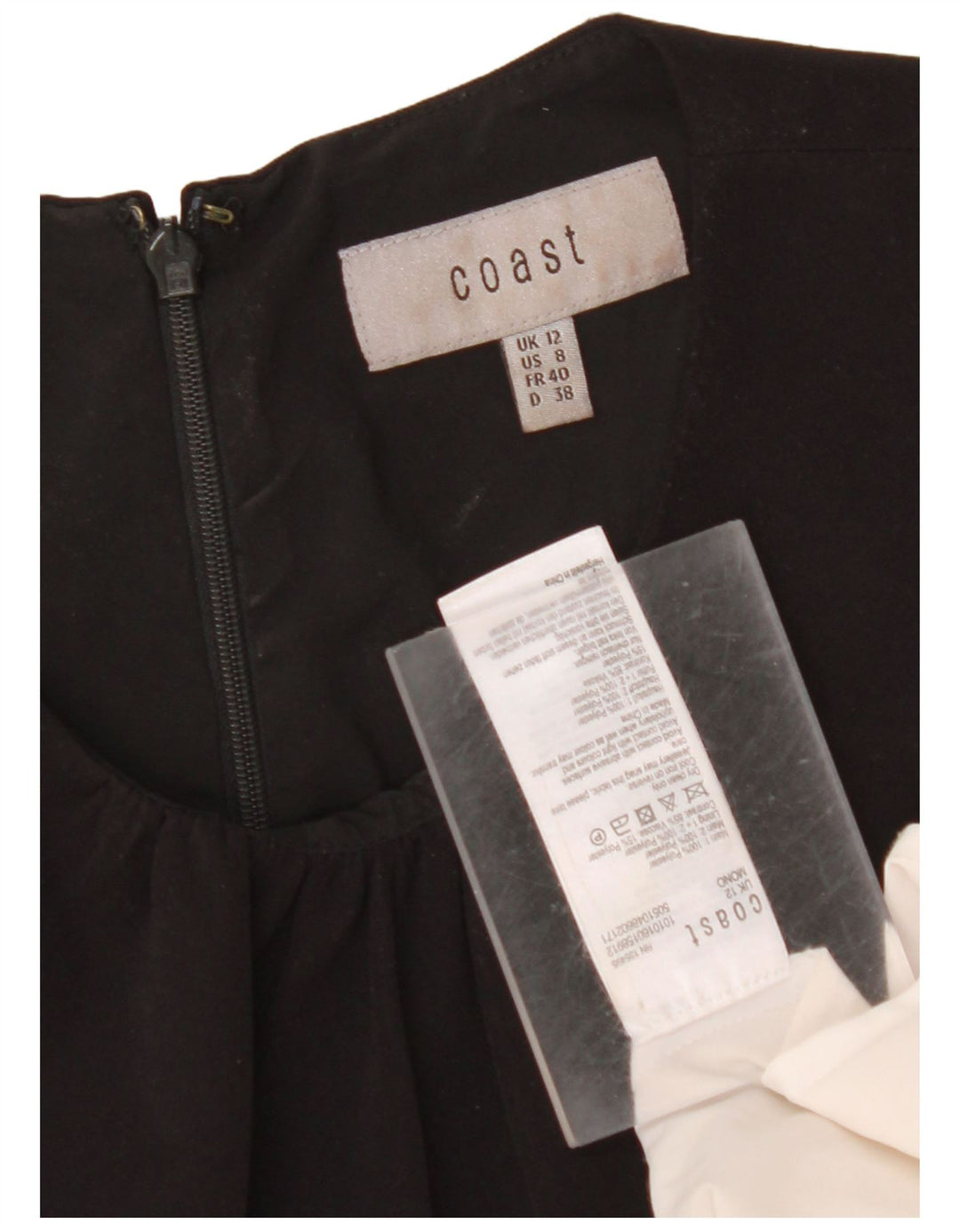 COAST ženska maksi haljina bez rukava UK 12 srednje bijele točkice od poliestera